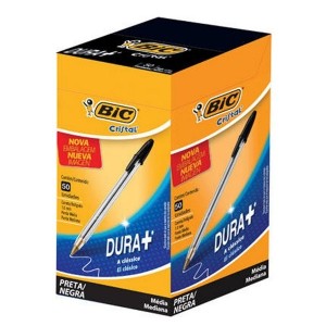 CANETA ESFEROGRÁFICA PRETA BIC CRISTAL CAIXA C/50 UNIDADES
