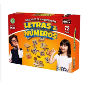 JOGO MADEIRA BRINCANDO APRENDER LETRAS E NUM 10779 P&F