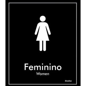PLACA POLIESTIRENO 15x18CM SANITÁRIO FEMININO BLACK BLK03 SINALIZE