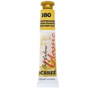 TINTA ÓLEO BISNAGA 20ML REF.380 AMARELO ÓXIDO TRANSPARENTE ACRILEX