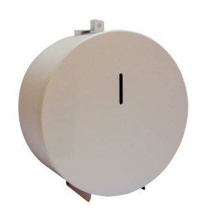 SUPORTE DE PAPEL HIGIÊNICO ROLÃO METAL BRANCO COM  PORTA CADEADO GLOBO