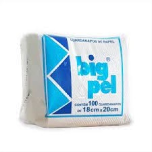 GUARDANAPO BRANCO DE SEDA COM 100 UNIDADES BIGPEL