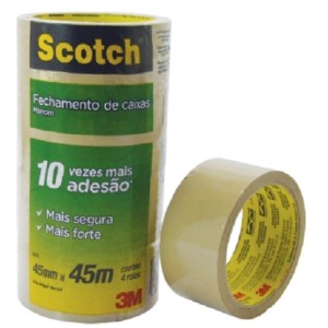 FITA ADESIVA TRANSPARENTE 45MM x 45M SCOTCH 3M