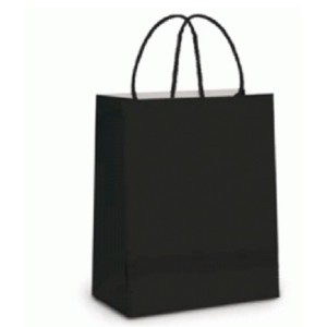 SACOLA DE PAPEL PRETA 24 X 10,5 X 33 CM REF.115 ZAGAROLLO