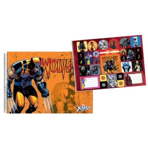 CADERNO DE CARTOGRAFIA ESPIRAL COM 60 FOLHAS X-MEN SÃO DOMINGOS