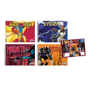 CADERNO DE CARTOGRAFIA ESPIRAL COM 60 FOLHAS X-MEN SÃO DOMINGOS
