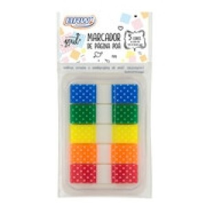 MARCADOR PÁGINA ADESIVO COM 5 CORES BRW