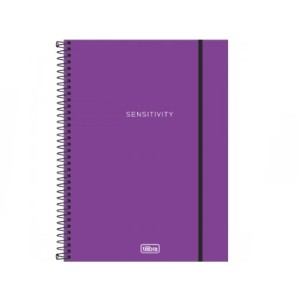 CADERNO 80FLS 1 MATÉRIA UNIVERSITÁRIO CAPA PLÁSTICA ESPIRAL NEON ROXO TILIBRA