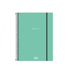 CADERNO 80FLS 1 MATÉRIA UNIVERSITÁRIO CAPA PLÁSTICA ESPIRAL NEON TURQUESA TILIBRA