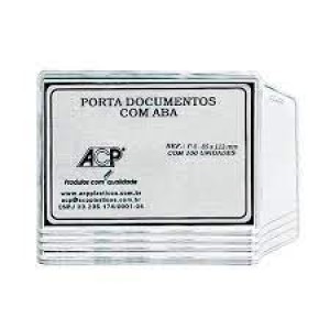 PROTETOR PARA DOCUMENTO P8 TRANSPARENTE COM ABA COM 100 ACP