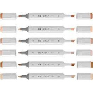 MARCADOR DE 2 PONTAS GRAF DUO 6 CORES TONS DE PELE CIS