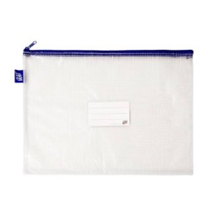 PASTA ZÍPER COM COSTURA AZUL YES