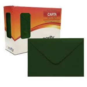 ENVELOPE CARTA 114X162 80G/M² VERDE ESCURO COM 100 UNIDADES SCRITY