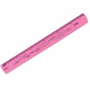 RÉGUA FLEXÍVEL DE 30CM ROSA WALEU