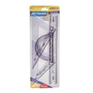 KIT GEOMETRIA 4 PEÇAS FLEXÍVEL CRISTAL MAXCRIL