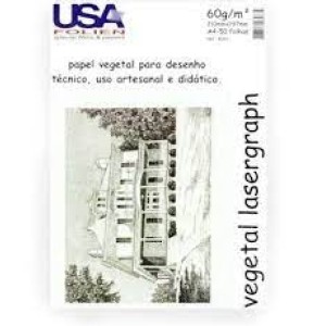 PAPEL VEGETAL A4 60G/M² COM 50 FOLHAS USAFOLIEN