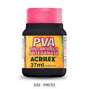 TINTA PLÁSTICA PVA 37ML 520 PRETO ACRILEX