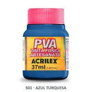 TINTA PLÁSTICA PVA 37ML 501 AZUL TURQUESA ACRILEX