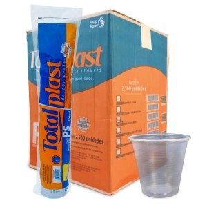 COPO PLÁSTICO 150ML DESCARTÁVEL TRANSPARENTE CAIXA C/2500 TOTALPLAST