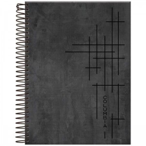 CADERNO 80FLS 1 MATÉRIA COLEGIAL CAPA DURA ESPIRAL COLUMBIA FORONI