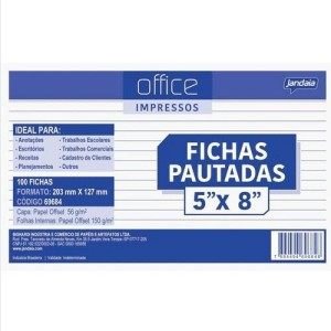FICHA PAUTADA 5X8 203MMx127MM 100FLS JANDAIA