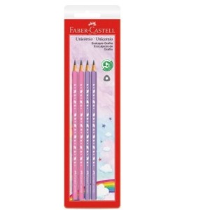 LÁPIS PRETO GRAFITE UNICÓRNIO C/4 UNIDADES FABER CASTELL