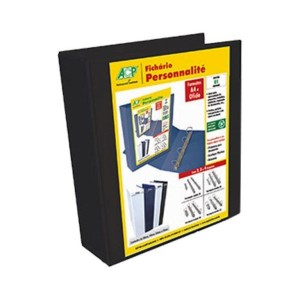PASTA FICHÁRIO A4 LOMBO 7,5CM 4 ARGOLAS PERSONALITÉ PRETA ACP