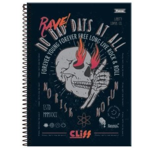 CADERNETA 1/8 80FLS CAPA DURA ESPIRAL CLIFF MASCULINO FORONI