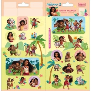 CARTELA DE ADESIVOS DECORADOS MOANA TILIBRA