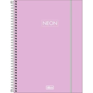 CADERNO 80FLS 1 MATÉRIA UNIVERSITÁRIO CAPA PLÁSTICA NEON FIT FEMININO TILIBRA