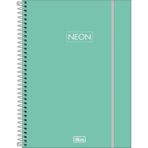 CADERNO 80FLS 1 MATÉRIA UNIVERSITÁRIO CAPA PLÁSTICA NEON FIT FEMININO TILIBRA