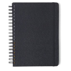 CADERNO 160FLS 10 MATÉRIAS COLEGIAL CAPA DURA ESPIRAL CLASSICA PRETA CICERO