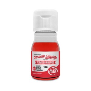ANILINA CORANTE LÍQUIDO VERMELHO MORANGO 10ML MIX