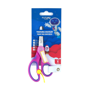 TESOURA 13CM ESCOLAR COM TAG E MOLA FUTURO