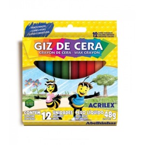 GIZ DE CERA FINO COM 12 CORES ACRILEX